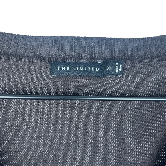 Vintage THE LIMITED Women's Brown Wool Blend V-Neck Sweater Dark Academia XL - Picture 3 of 8